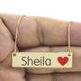 Imagem de Colar Nome Personalizado Coração Resinado Sheila Banhado Ouro 18K - 999001463