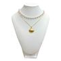 Imagem de Colar Pérolas Branca + Colar Concha  Banhado a Ouro 18k