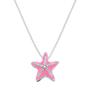 Imagem de Colar Prata Estrela do Mar com Resina Rosa 8.60x8.80mm 37cm