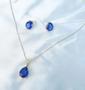 Imagem de Colar prata  gota zirconia  azul