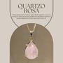 Imagem de Colar Prata + Ouro 18k Gota de Quartzo Rosa Natural