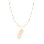 Imagem de Colar Rommanel Banhado Ouro Pingente Menina Com Rhodium 42cm