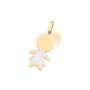 Imagem de Colar Rommanel Banhado Ouro Pingente Menina Com Rhodium 42cm