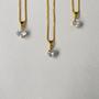 Imagem de Colar Veneziana Ponto de Luz Quadrado Cristal 6mm 45cm - Banhado em ouro 18k