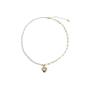 Imagem de Colar Wokex Asymmetric Chain Beaded Shell Pearl Love Hear