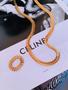 Imagem de Colares choker e anel modelo folha dourada Biju Bijuteria