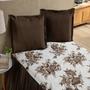 Imagem de Colcha Cobre Leito Bella Estampa Floral Para Cama Queen Kit 03 Peças Com Babado Lateral