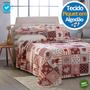 Imagem de Colcha Cobre Leito Cama King Kit 3 Peças Firenze Tecido Piquet Estampado Toque Macio