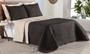 Imagem de Colcha Cobre Leito Cama Queen 3 pç Dupla Face Acolchoado Microfibra Marrom e Bege