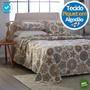 Imagem de Colcha Cobre Leito Cama Queen Kit 3 Peças Firenze Tecido Piquet Estampado Toque Macio