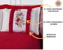 Imagem de Colcha Cobre Leito Casal Porta Travesseiro Estampado Bia 3 Peças Vermelho