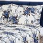 Imagem de Colcha cobre leito milão casal 3 peças algodão azul floral