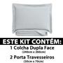 Imagem de Colcha Cobre Leito Queen kit 3 peças Dupla Face Microfibra Soft Ultrassônico - Camesa