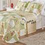 Imagem de Colcha King Dupla Face Bouti 03 Peças Patchwork Verde