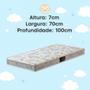 Imagem de Colchão Cama Montessoriana Pequena Solteiro PROBEL100x70 Baby Bebe Criança Cercadinho Método Montessori Independência
