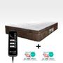 Imagem de Colchão King Size 1,93x2,03 Ortopédico Com Massageador e Controle Cor Marrom 2 Travesseiros ALLMAG