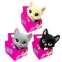 Imagem de Coleção 3 Gatinhos Mini Pets Barbie Preto Cinza e Bege Pupee