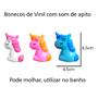 Imagem de Coleção 3 Unicórnios Branco Rosa e Azul Vinil Baby Goal Kids