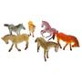 Imagem de Coleção 6 Miniaturas Cavalos Selvagens Animais de Brinquedo em Borracha - Wild Horse