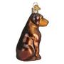 Imagem de Coleção de cães de Natal do velho mundo Vidro soprado enfeites para a árvore de Natal, Labrador de chocolate, modelo: 12387