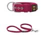 Imagem de Coleira Cachorro Grande Pit Bull Fit Pink M + Guia 80Cm