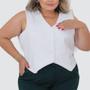 Imagem de Colete Cropped Feminino de Alfaiataria Plus Size