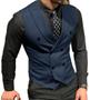 Imagem de Colete Masculino Mcoskly - Slim Fit, Azul Marinho, Duplo Trespasse