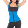 Imagem de Colete Modelador Cinta Corselet Corset Neoprene Redutor de Medidas Hot Shapers Zíper Azul