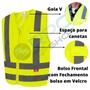 Imagem de Colete Refletivo Segurança Faixa Sinalizador Tipo Blusao Jaqueta Epi Um Bolso Sinalização Refletivo