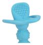 Imagem de Colher De Silicone Bebê Com Trava Limitador Segurança Azul- Nûby