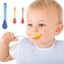 Imagem de Colher Infantil BLW Introdução Alimentar Termo Sensivel Silicone Flexivel e Macia - Art Baby