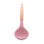 Imagem de Colher Silicone Cabo Bambu Charmy Rosa 31,5cm Lyor