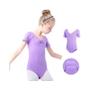 Imagem de Collant de Balé Infantil para Meninas - Manga Curta - Ideal para Ginástica e Dança