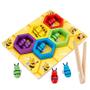 Imagem de Colmeia de Madeira Educativa para Bebês - Brinquedo de Classificação de Cores e Formas