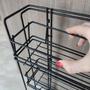 Imagem de Coluna Corrediça Deslizante Preta Latas Óleo Suporte Temperos Condimentos Aramada Cozinha