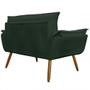 Imagem de Combo 02 Namoradeira Poltrona Sofá decorativa 02 Lugares Opalla Pés Palito Verde - DS Estofados