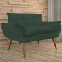 Imagem de Combo 02 Namoradeira Poltrona Sofá decorativa 02 Lugares Opalla Pés Palito Verde - DS Estofados