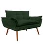 Imagem de Combo 02 Namoradeira Poltrona Sofá decorativa 02 Lugares Opalla Pés Palito Verde - DS Estofados