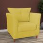 Imagem de Combo 02 Poltronas Decorativa Isis Pés de Madeira Suede Amarelo - DS Estofados