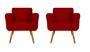 Imagem de Combo 02 Poltronas Estofadas Decorativas Para Quarto Closet Isabella Suede Vermelho- DL DECOR