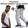 Imagem de Combo 1 Calça Masculina Cargo Boca Larga Com Elástico + 1 Regata Masculina Canelada Ribana Estilo Americana