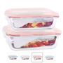 Imagem de Combo 1 Pote de Vidro Retangular 1520ml + 1 Pote de Vidro Retangular 1040ml