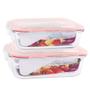 Imagem de Combo 1 Pote de Vidro Retangular 1520ml + 1 Pote de Vidro Retangular 1040ml
