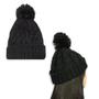 Imagem de Combo 10 Touca De Frio Com Pompom Preta Gorro De Lã Tricot