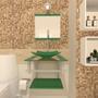 Imagem de Combo 2 em 1 Gabinete de Vidro 40cm para banheiro Quadrado Armênia + Torneira Algarve