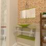Imagem de Combo 2 em 1  Gabinete de Vidro 60cm para banheiro Cuba Retangular San Marino + Torneira Algarve 