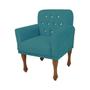 Imagem de Combo 2 Poltrona Cadeira Decorativa Para Salão de Beleza Anitta Suede Azul Turquesa LM DECOR