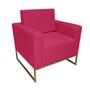 Imagem de Combo 2 Poltronas Decorativa Com Base de Ferro Para Escritório Grazi Suede Rosa Pink - DL DECOR