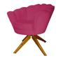 Imagem de Combo 2 Poltronas Decorativa Com Base Giratória de Madeira Pétala Suede Rosa Pink - DL Decor