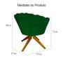 Imagem de Combo 2 Poltronas Decorativa Com Base Giratória de Madeira Pétala Veludo Verde - LM DECOR